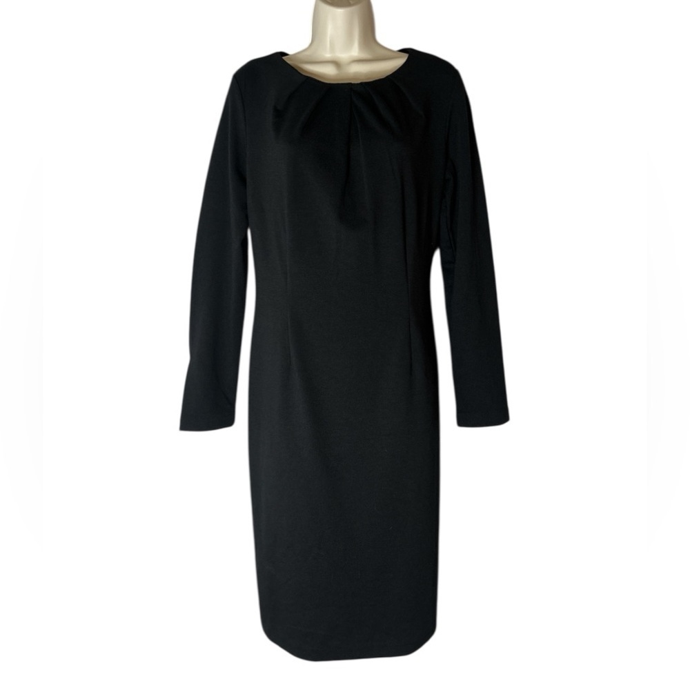 Chadwicks Elegant Black Round Neck Sheath Dress